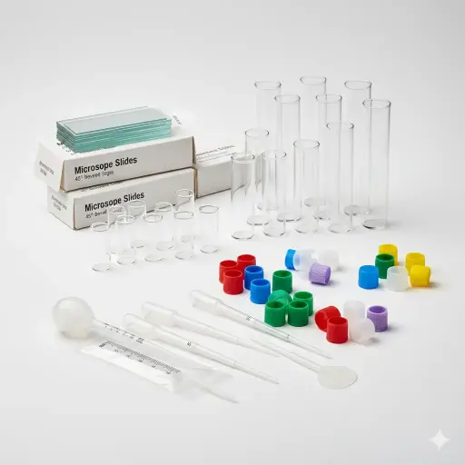0.2mL 8-Strip Tubes, with Separate 8-Strip Clear Flat Caps, Natural